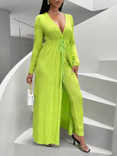 Women'S Drawstring Waist Long Sleeve Jacket And Pants Two Piece Set